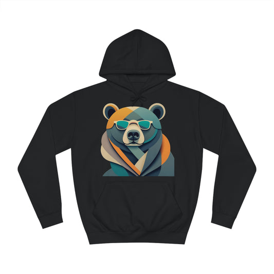 Bear with Glasses - Unisex College Hoodie